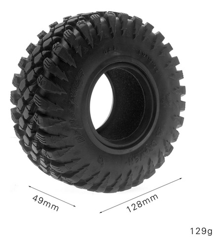 4 Neumáticos De Goma 2.2 De 128 Mm Para Coche Rc Crawler Ca