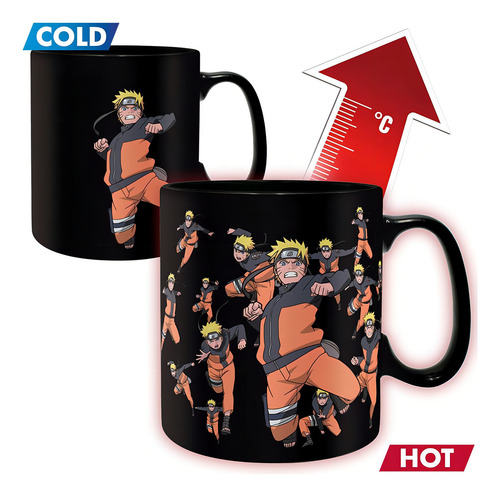 Taza Cambio De Color Y Portavasos - Naruto Shippuden Clone