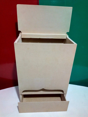 Dispensador Pañales Con Cajon Mdf 0,23x0,14x0,37cm En Blanco