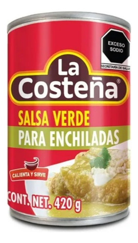 6 Pzas Salsa Verde La Costeña Para Enchiladas 420 G