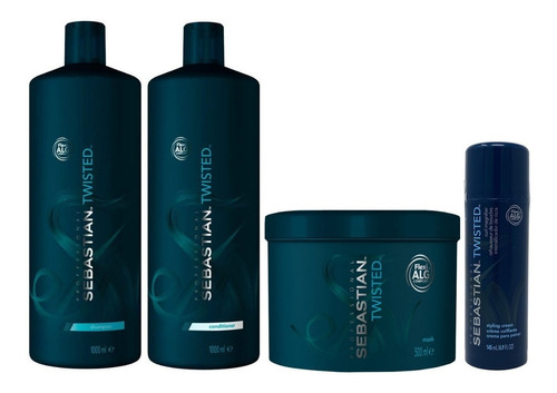 Shampoo 1000ml + Acond + Mascarilla +crema Sebastian Twisted