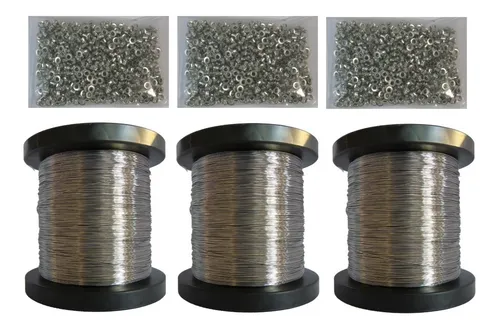 comprar 3 Rolos Arame Inox + 3000 Ilhos Para Apicultura Abelha 