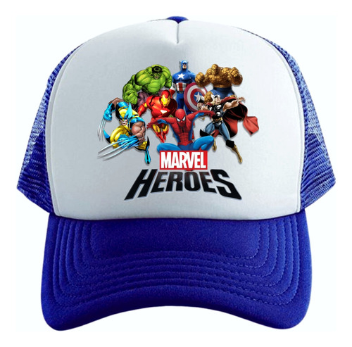 Gorra Trucker Super Heroes Universo Marv Series Geeks Blue 