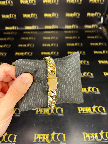 Pulseira Elos Duplos 25 Gramas 12mm Ouro 18k Frete Gratis