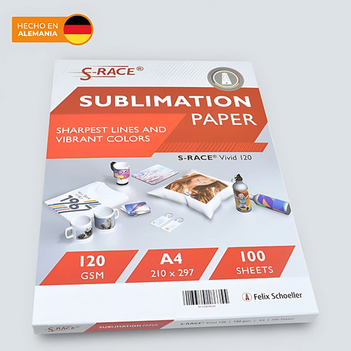 Papel De Sublimacion S-race 12ogrs A4 11o Un.
