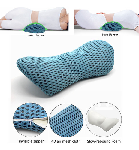 Almohada Lumbar De Espuma Viscoelástica De Rebote Lento Para