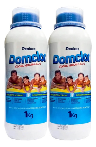 2 Cloro Piscina Hipoclorito Granulado 65% Domclor - 1kg