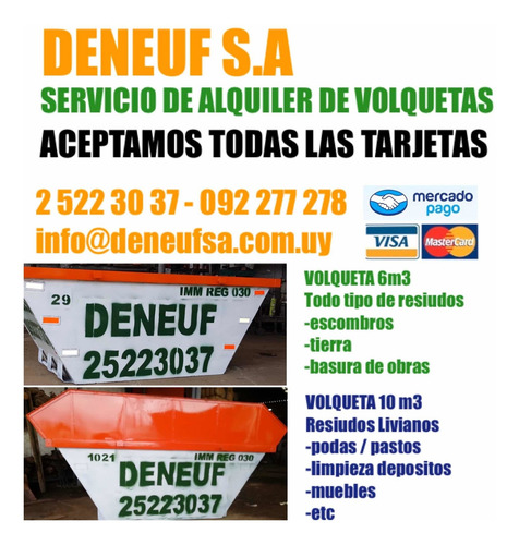 Imagen 1 de 5 de Volquetas Alquiler De Volquetas 2 - 6 Y 10 Hasta En 6 Cuotas