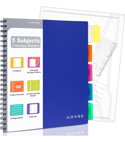 Cuaderno De Espiral Cuaderno De 5 Materias Reglas Unive...