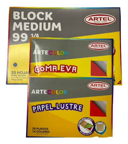 Set Goma Eva Artel+ Block+papel Lustre 