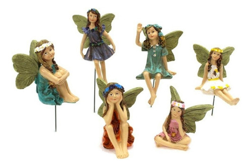 Set De 6 Figuras De Adorno De Jardín De Hadas