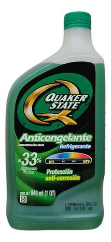 Anticongelante Quaker State Listo Para Usar Verde 946 Ml