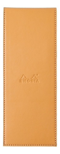 Bloco De Notas Rhodia 8,4x22cm Capa Couro Laranja