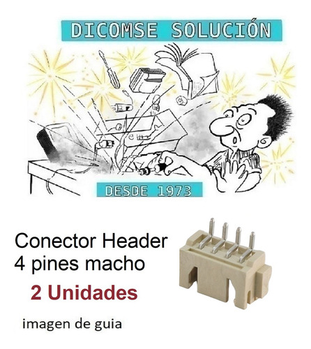 Conector De Cabezal De 4 Pines Macho Dip/smd Recto X 2 Unida