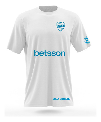 Polera Algodón Blanca Fútbol Club Boca Juniors 2023 