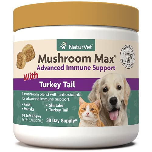 Naturvet Mushroom Max Advanced Immune Support Dog B4itc