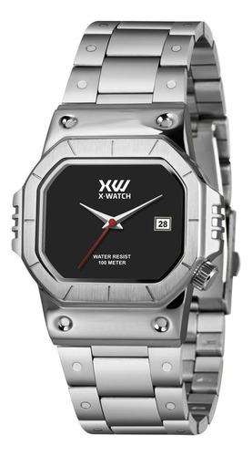 Relógio X-watch Masculino Prateado 43mm X 35mm
