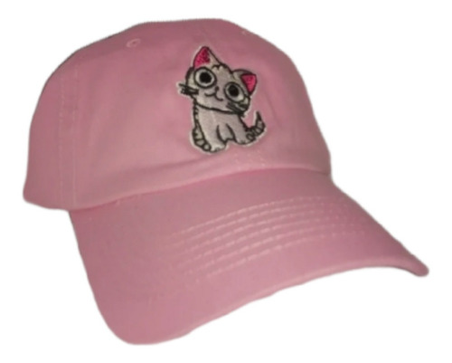 Gorra Algodón Strap Bordado 2d Gato Gatito Cat Kitty Hk Girl