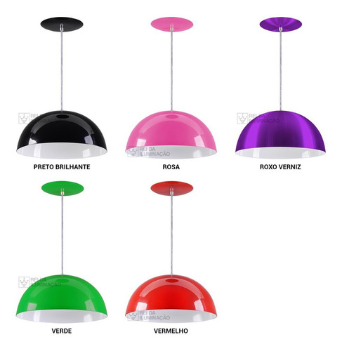 Luminária gaiola led de teto Rei da Iluminação Meia Lua 34cm