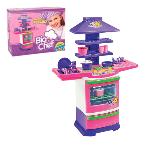 Miniatura Kit Cozinha Infantil Completa Big Chef Poliplac