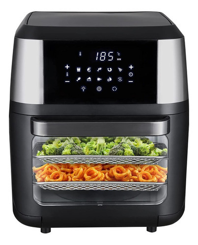 Fritadeira Air Fryer 3 Em 1 Forno Desidatra 12 Litros 1800w Cor Preto 110v