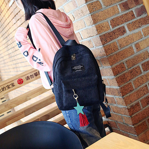 Minimochilas De Pana Para Mujer, Estilo Campus, Color Puro,