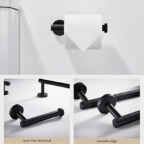 K Juego De Accesorios Baño Negro Toallero Ganchos Para