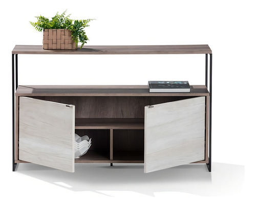 Credenza Turín Color Castaño + Blanco Toscana