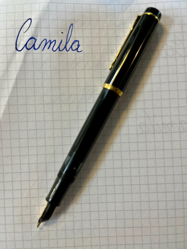 Estilográfica Pelican 150 Pluma 14 K Negro Azul (Usado)