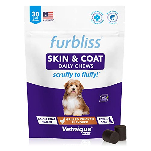 Furbliss Skin And Coat Supplement For Dogs With Omega C8h2p