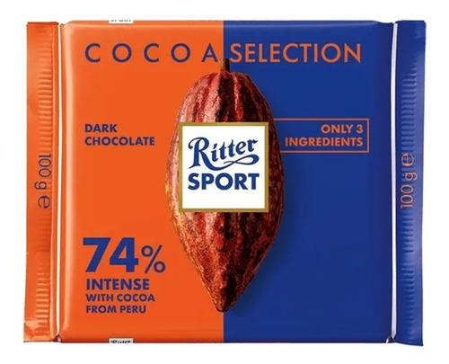 Tableta Chocolate Ritter Dark 74% X100g Peru