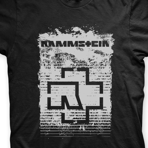 Camiseta Rammstein Preta E Prata