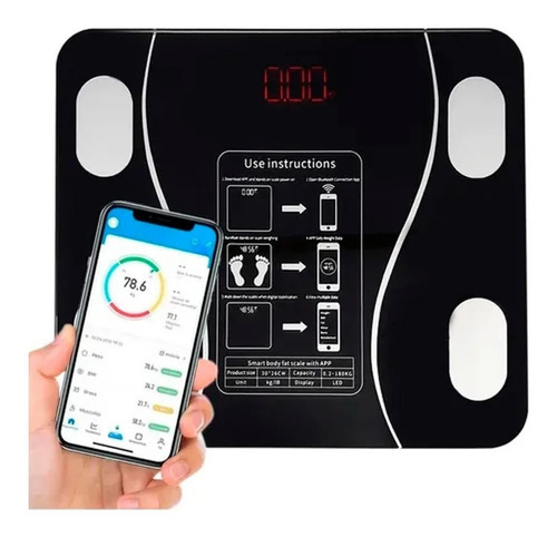 Pesa Balanza Digital De Baño Inteligente Bluetooth App Color