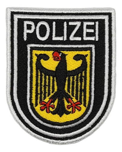 Parche Bordado Polizei 8x6.5 Cm Con Contactel