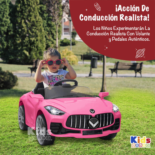 Kids House Carro Para Niños Montable Infantil Dash, con Luz, Música USB MP3, Educación Temprana, Batería Dual, Diseño Compacto y Seguro, Ideal para Aprender Jugando