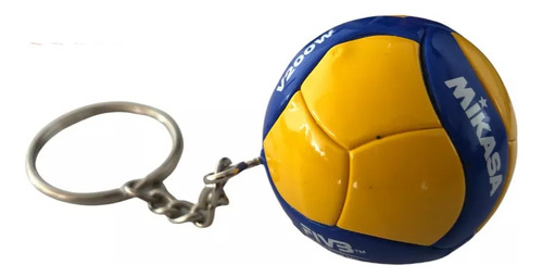 Llavero Balón Voleibol V200w Mikasa Réplica Miniatura 3.7cm Color Amarillo/azul