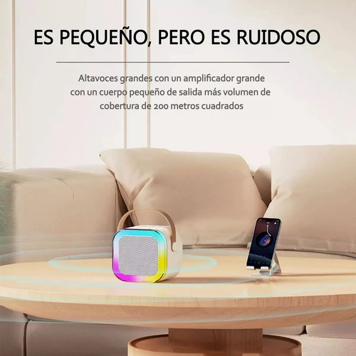 Máquina De Karaoke Altavoz Bluetooth Para Niños 2 Micrófonos Blanco
