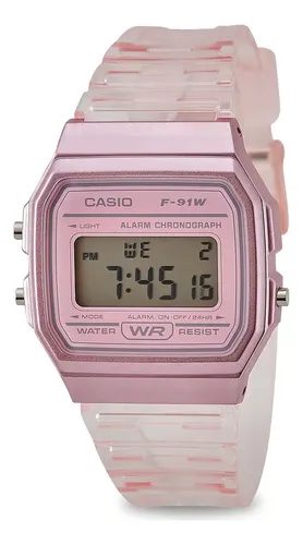 Relógio Pulseira Casio Collection F91WS-4D Rosa | Parcelamento sem