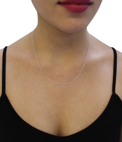 Imagen 7 de 10 de Cadena De Plata 925 Bolita Diamantada 45 Cm Agálea Joyería