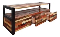 Comprar Mesa Tv Rack Industrial Hierro Y Maderas Duras 160 Cm