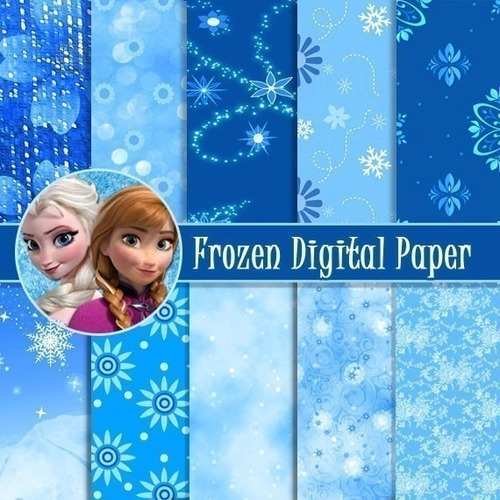 Kit Imprimible  Papeles Frozen  10   Fondos Ver Promo