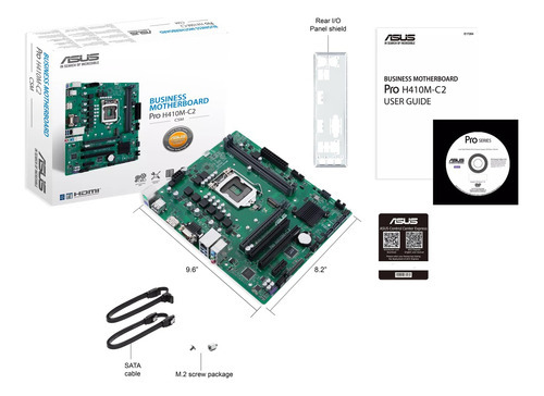 Motherboard Asus Pro H410m-c2/csm 1200 Intel 11va Gen Ddr4 Color Verde Oscuro