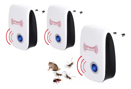 Pack 3 Repelente De Plagas Ultrasónico Ahuyenta Insectos