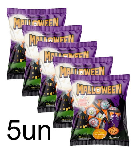 Kit 5 Marshmallows Halloween Malloween 250g