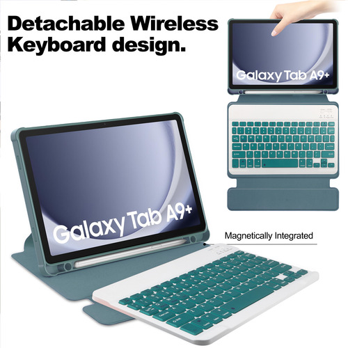 Funda Con Teclado Inalámbrico Para Samsung Galaxy Tab A9