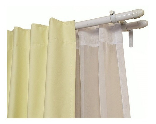 Cortinas Blackout + Voile + Doble Barral Hierro Extensible