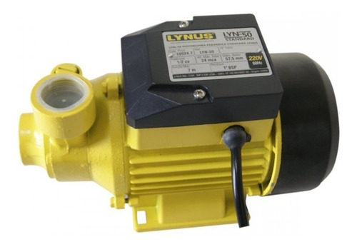 Bomba periférica periférica monofásica Lynus LYN-50 Standard 0.5cv cor amarelo 60Hz 220V