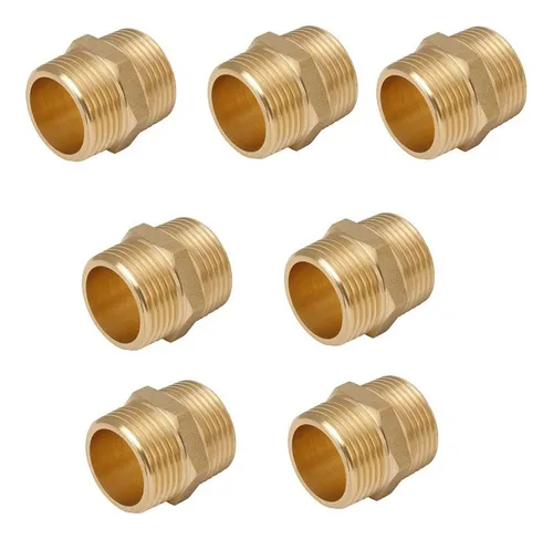 Entrerrosca Niple Con Tuerca De Bronce Ø 3/8 Pack 7 Un