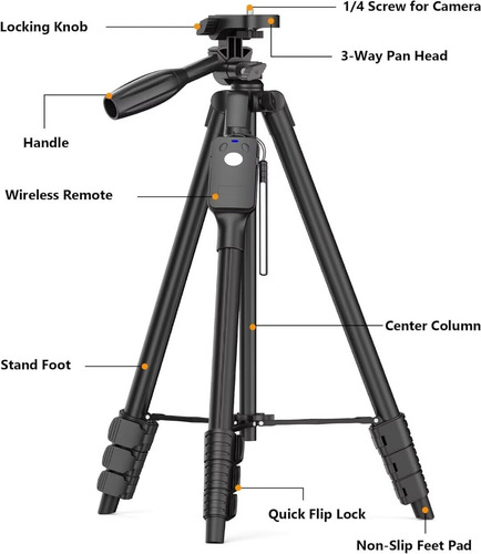 Trípode De Aluminio TriPod Xxxu 60 Para Cámara, Con Mando A