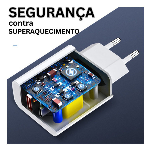 Carregador Turbo 200w Usb-c Compativel Com Lingtning/iPhone